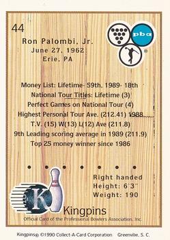 1990 Collect-A-Card Kingpins #44 Ron Palombi Jr. Back